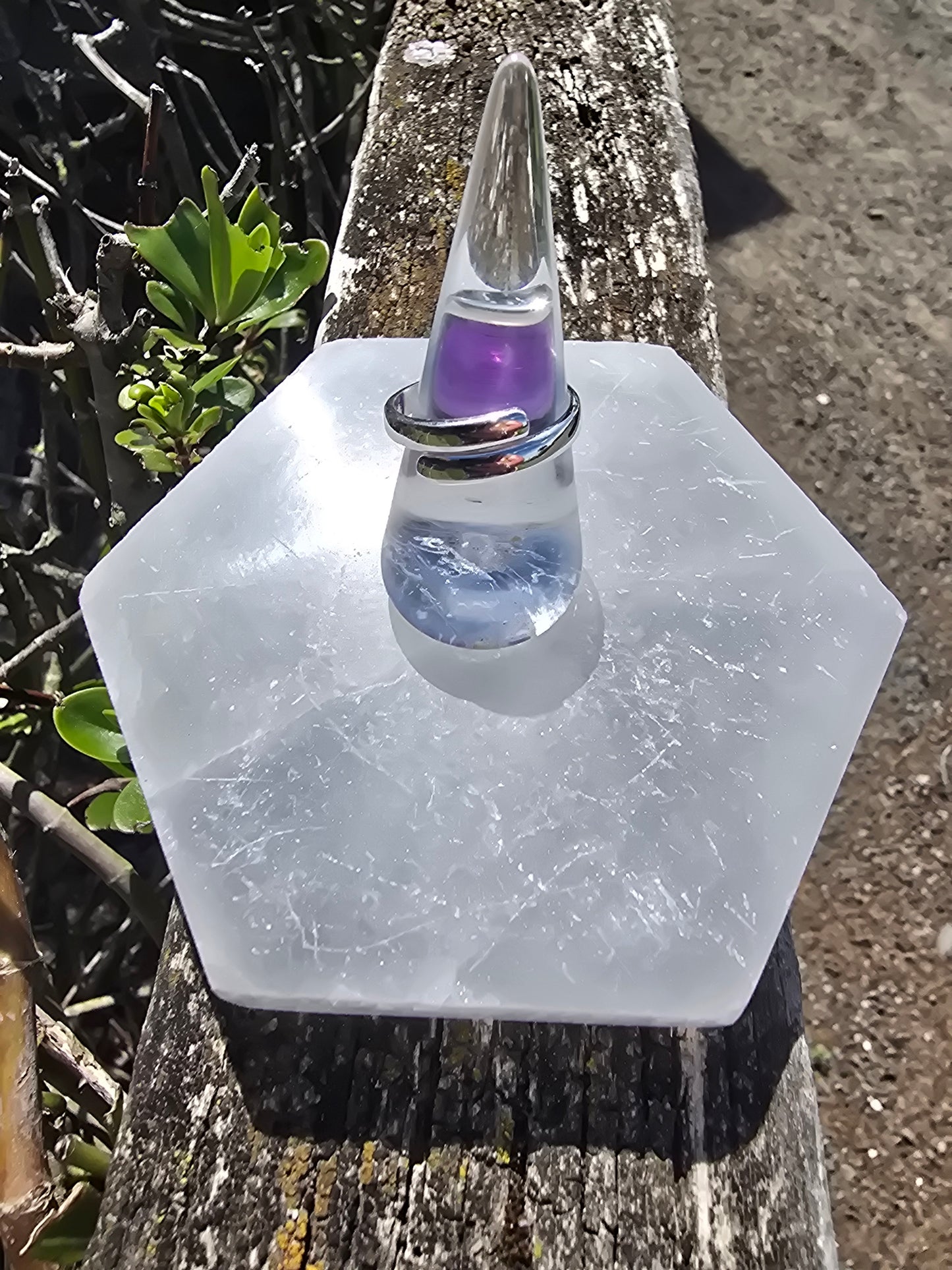 Amethyst | Polished Sterling Silver Adjustable Ring A