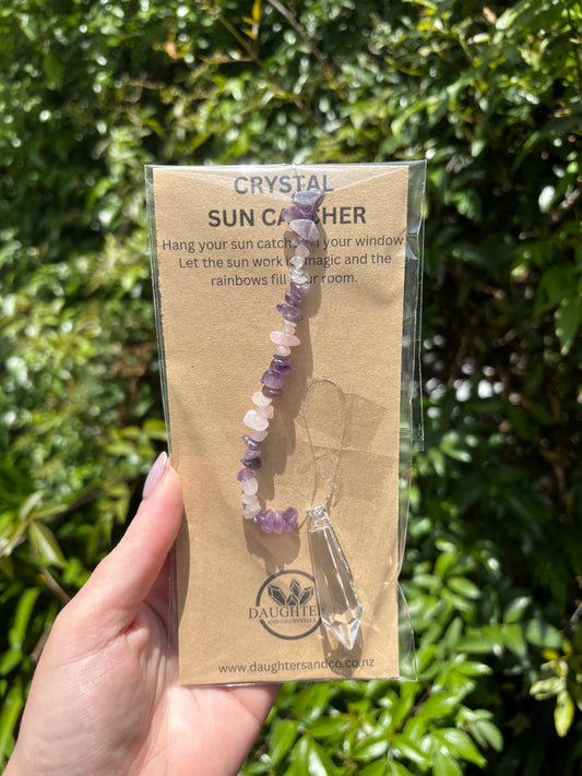 Amethyst & Rose Quartz | Point Sun Catcher