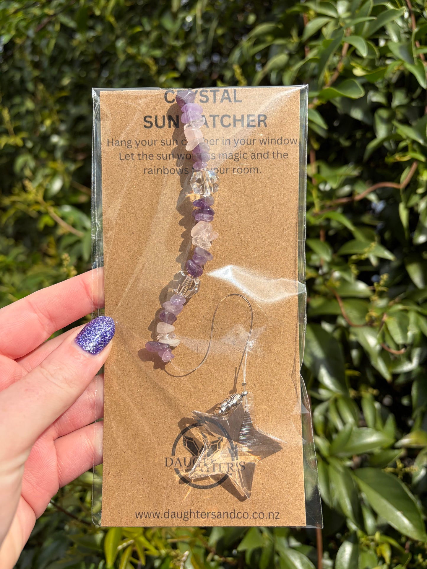Amethyst & Rose Quartz | Star Sun Catcher