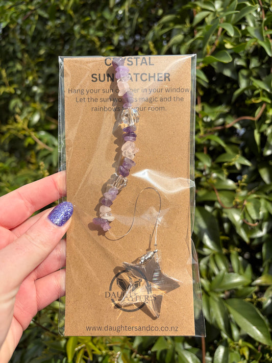 Amethyst & Rose Quartz | Star Sun Catcher