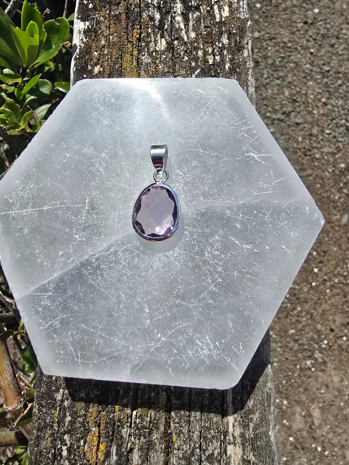 Amethyst | Rose Cut Sterling Silver Pendant B