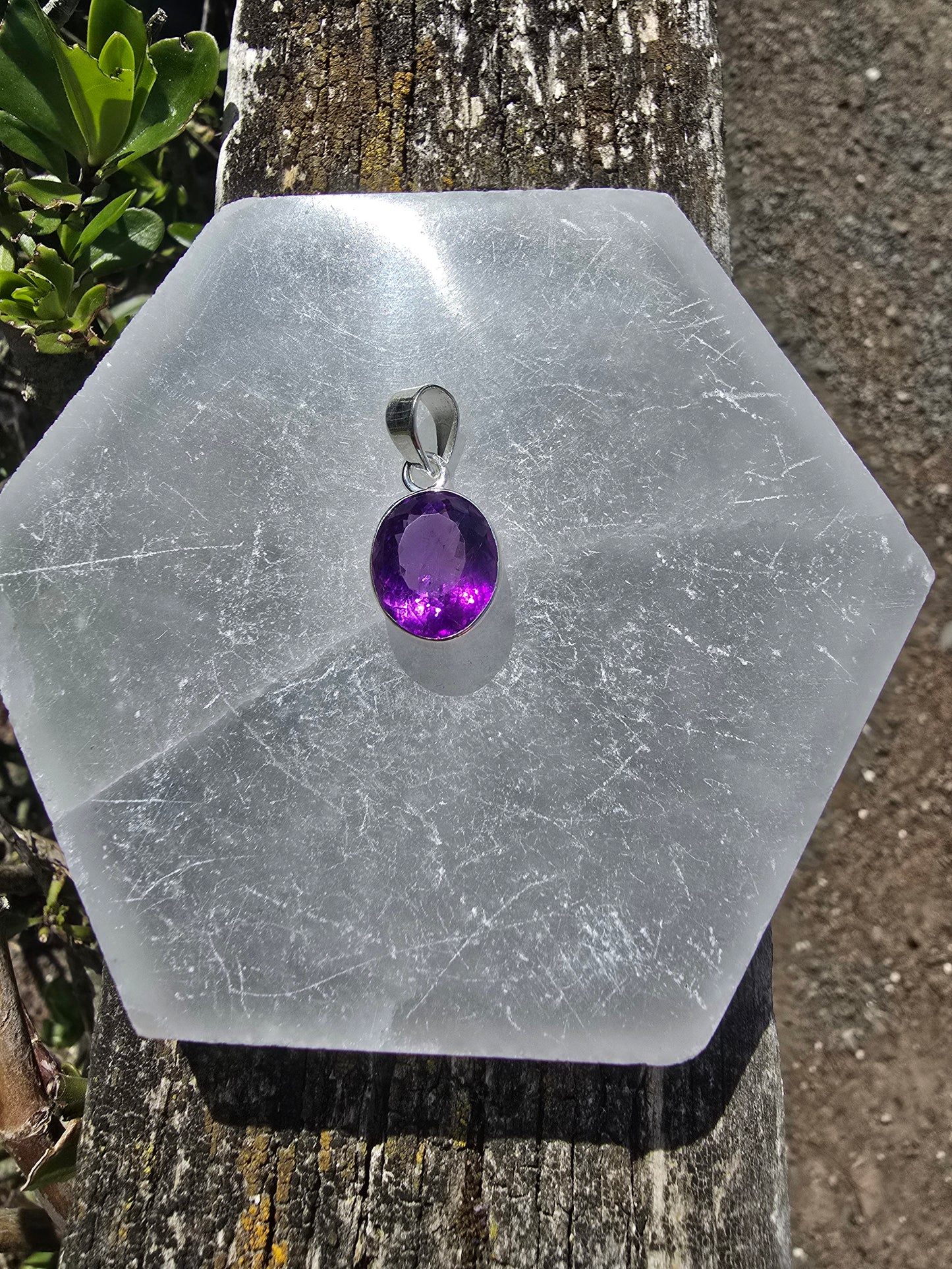Amethyst | Faceted Sterling Silver Pendant F