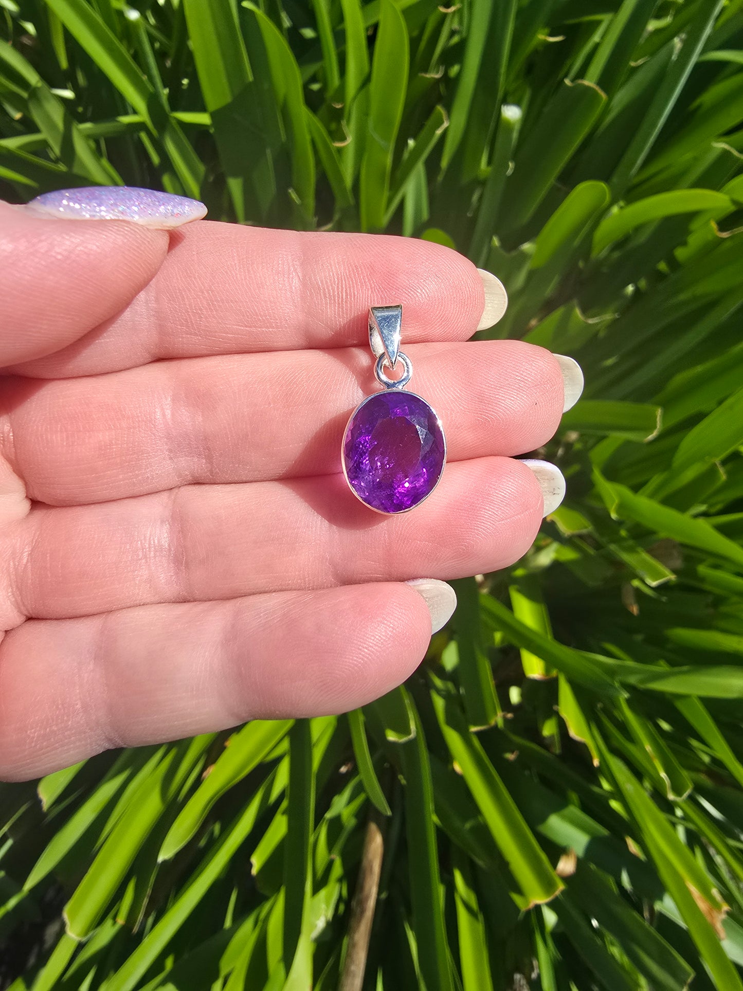 Amethyst | Faceted Sterling Silver Pendant F