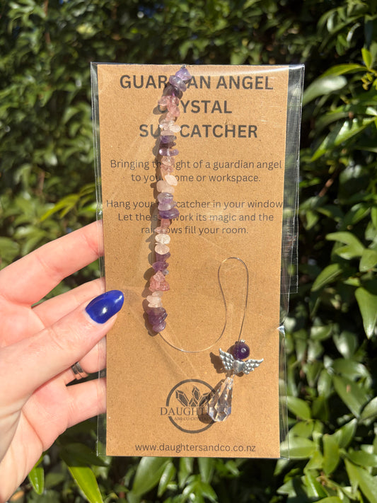 Amethyst, Strawberry Quartz & Rose Quartz | Guardian Angel Sun Catcher