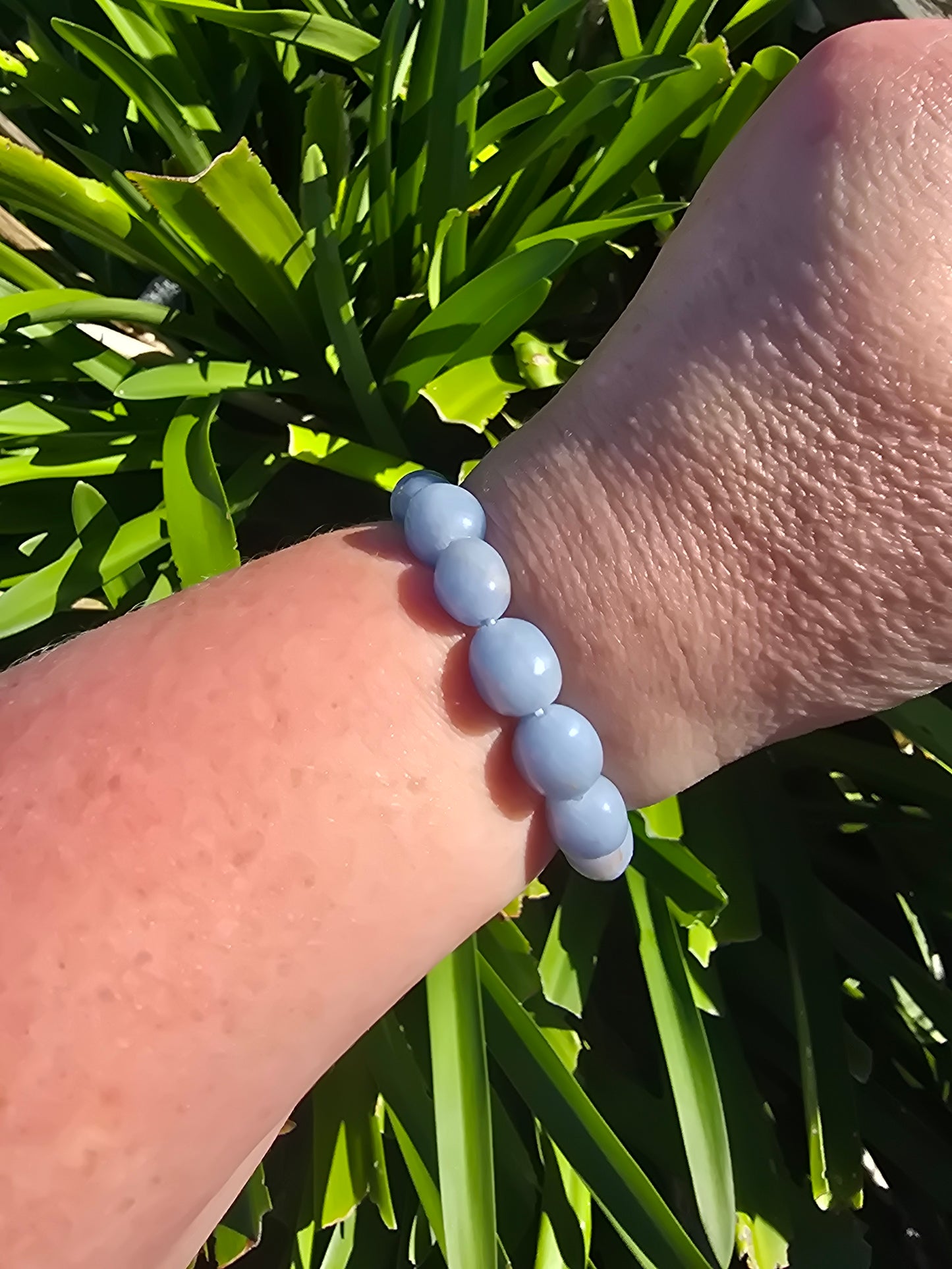 Angelite | Large Nugget Bead Bracelet
