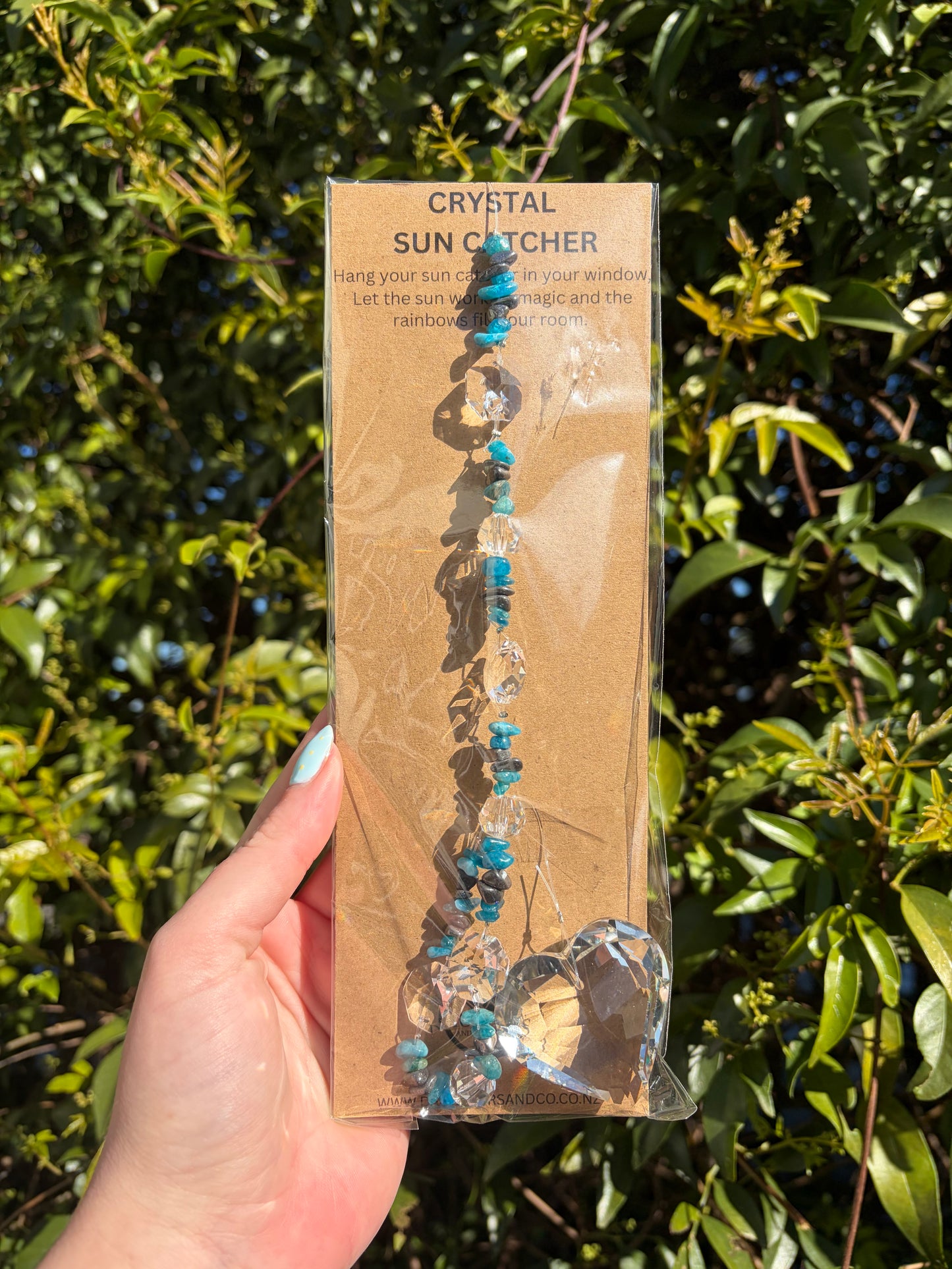 Apatite & Hematite | Large Heart Sun Catcher