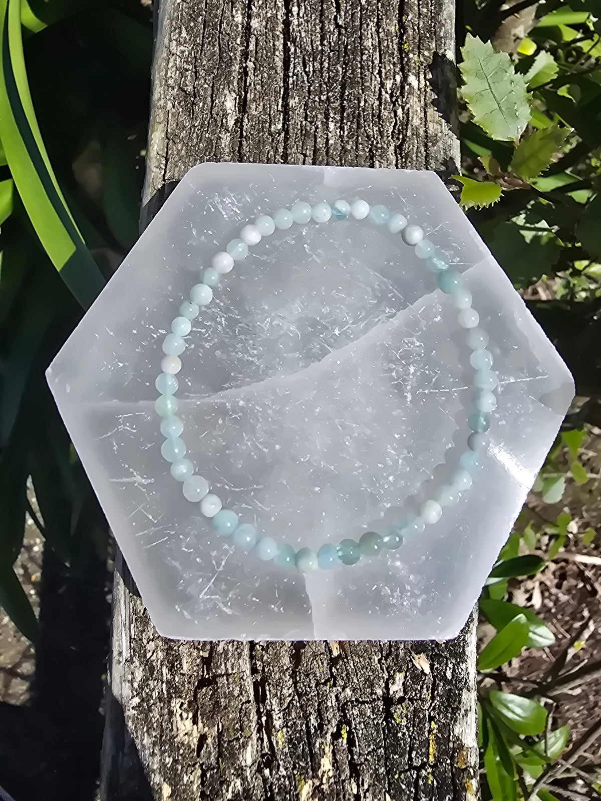 Aquamarine | Round Bead Bracelet 4 mm