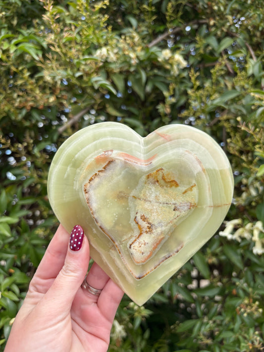 Banded Calcite Heart Dish | Large C