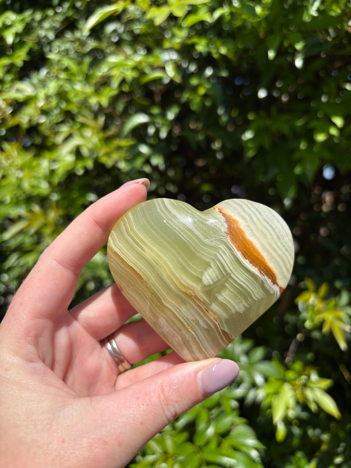 Banded Calcite Small Heart A