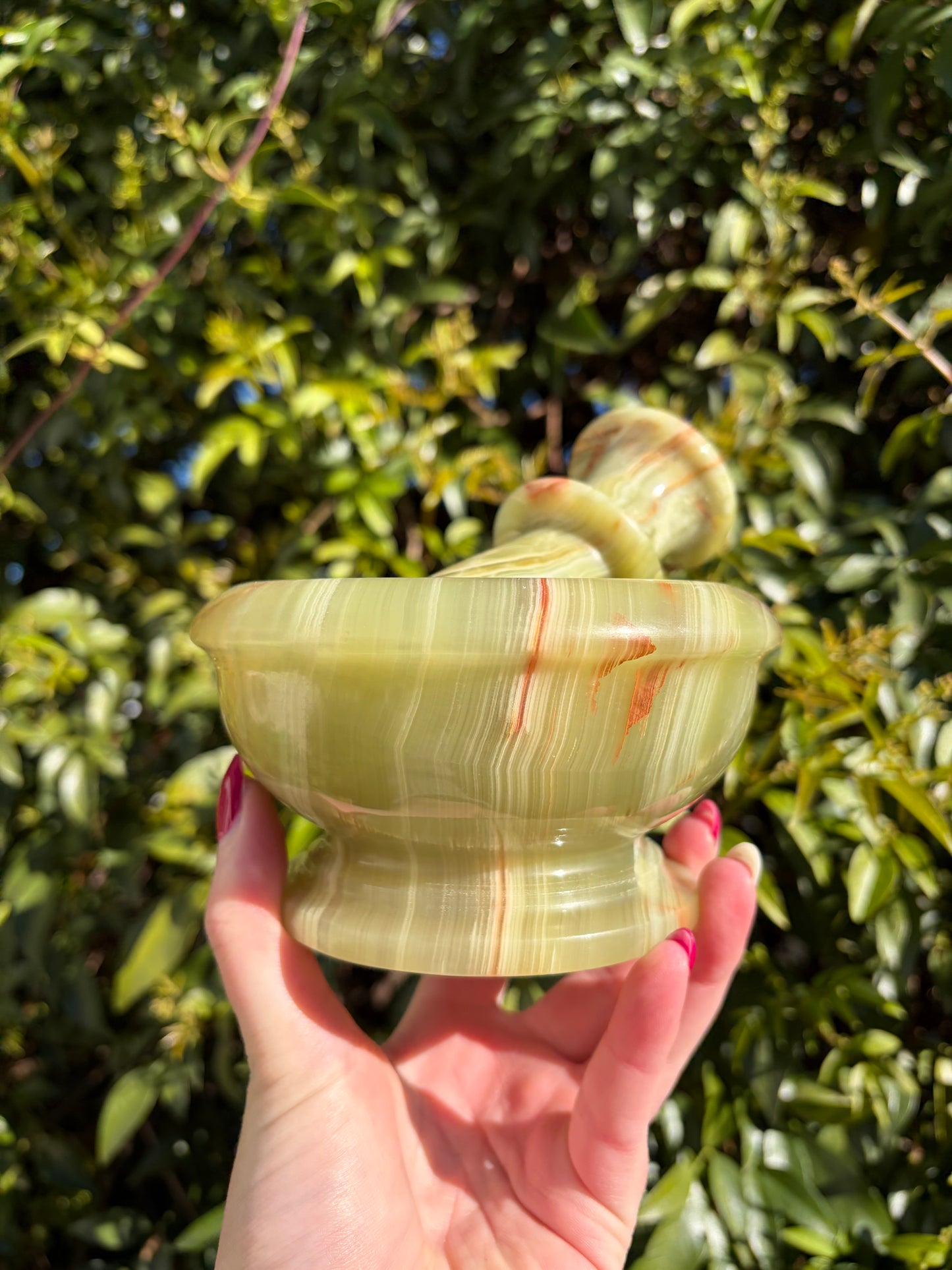 Banded Calcite Large Mortar & Pestle