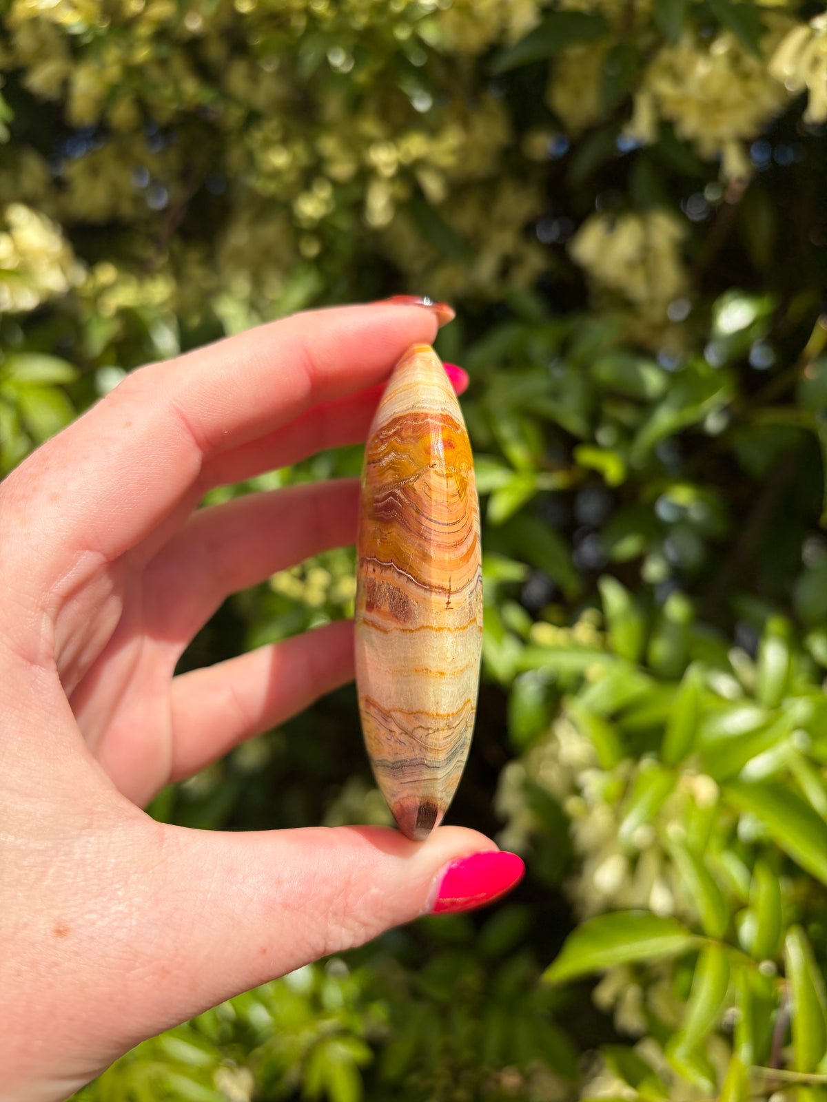 Banded Calcite Medium Palm Stone B
