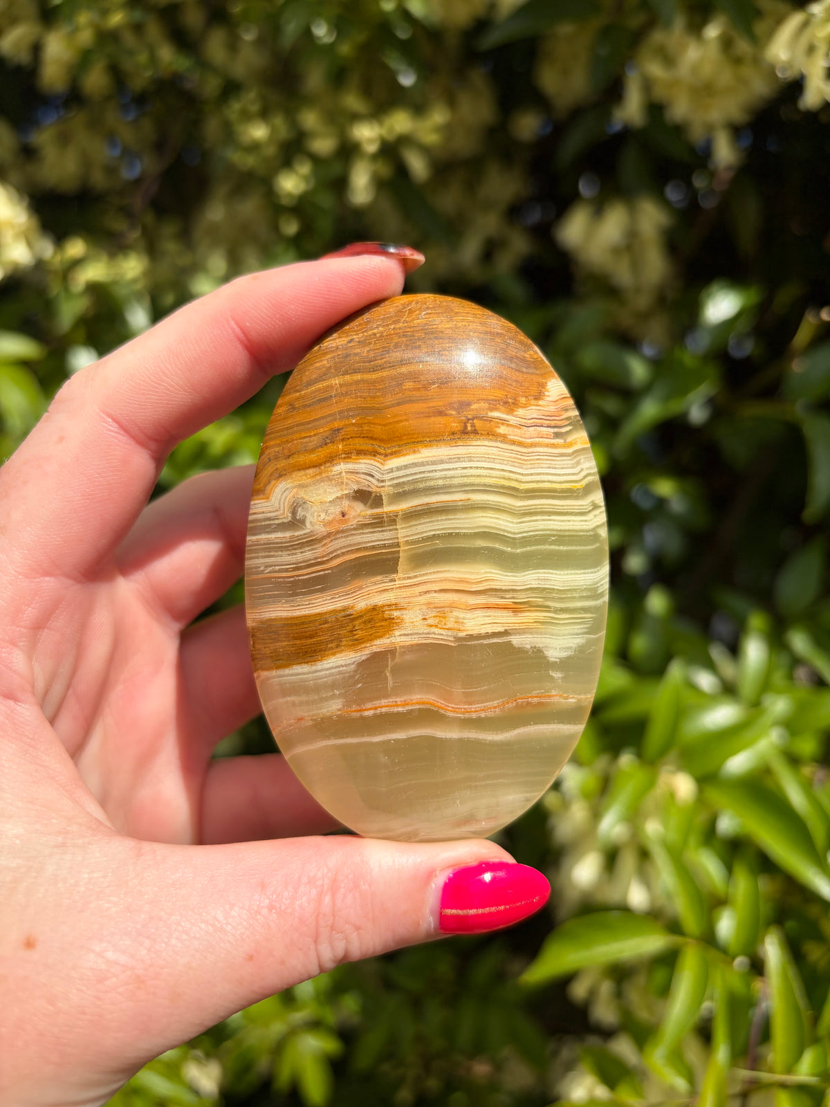 Banded Calcite Medium Palm Stone C