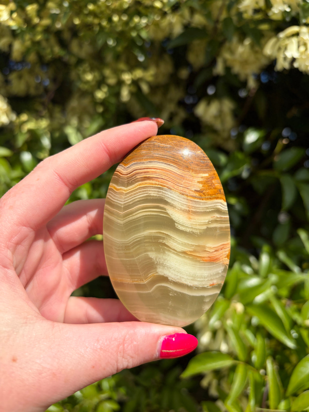 Banded Calcite Medium Palm Stone C