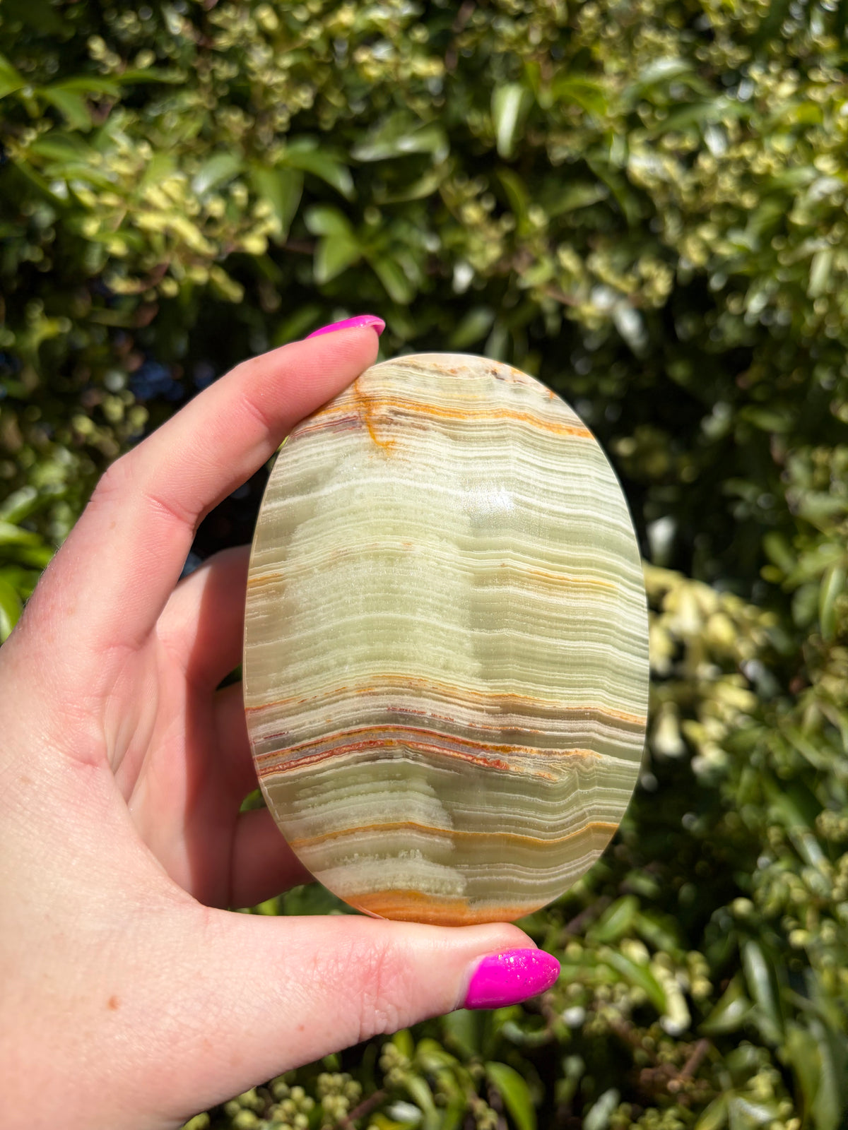 Banded Calcite Large Palm Stone A