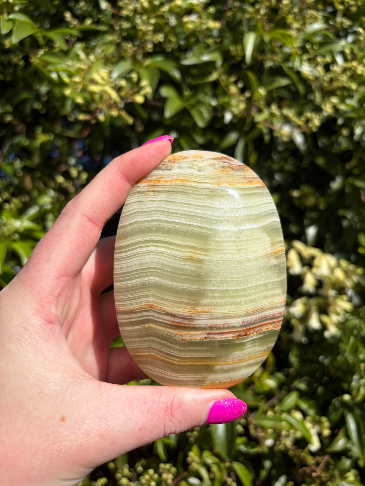Banded Calcite Large Palm Stone A