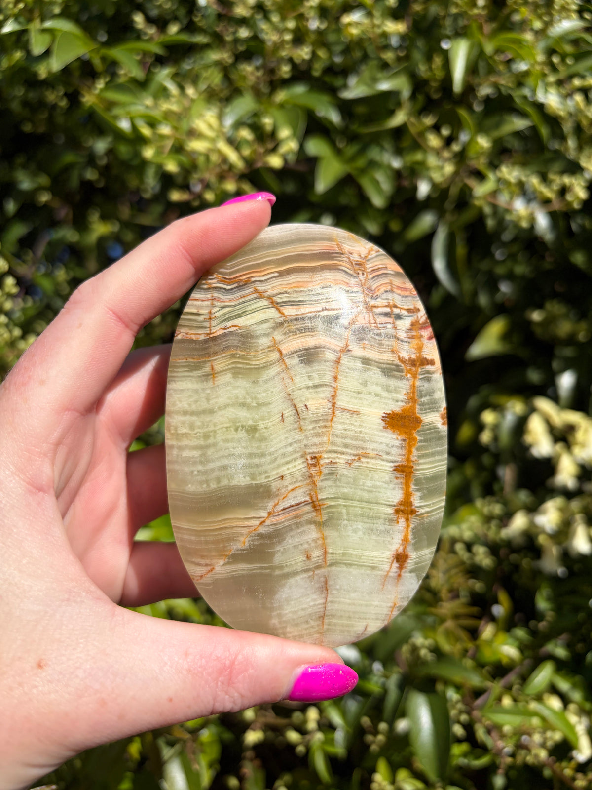 Banded Calcite Large Palm Stone B