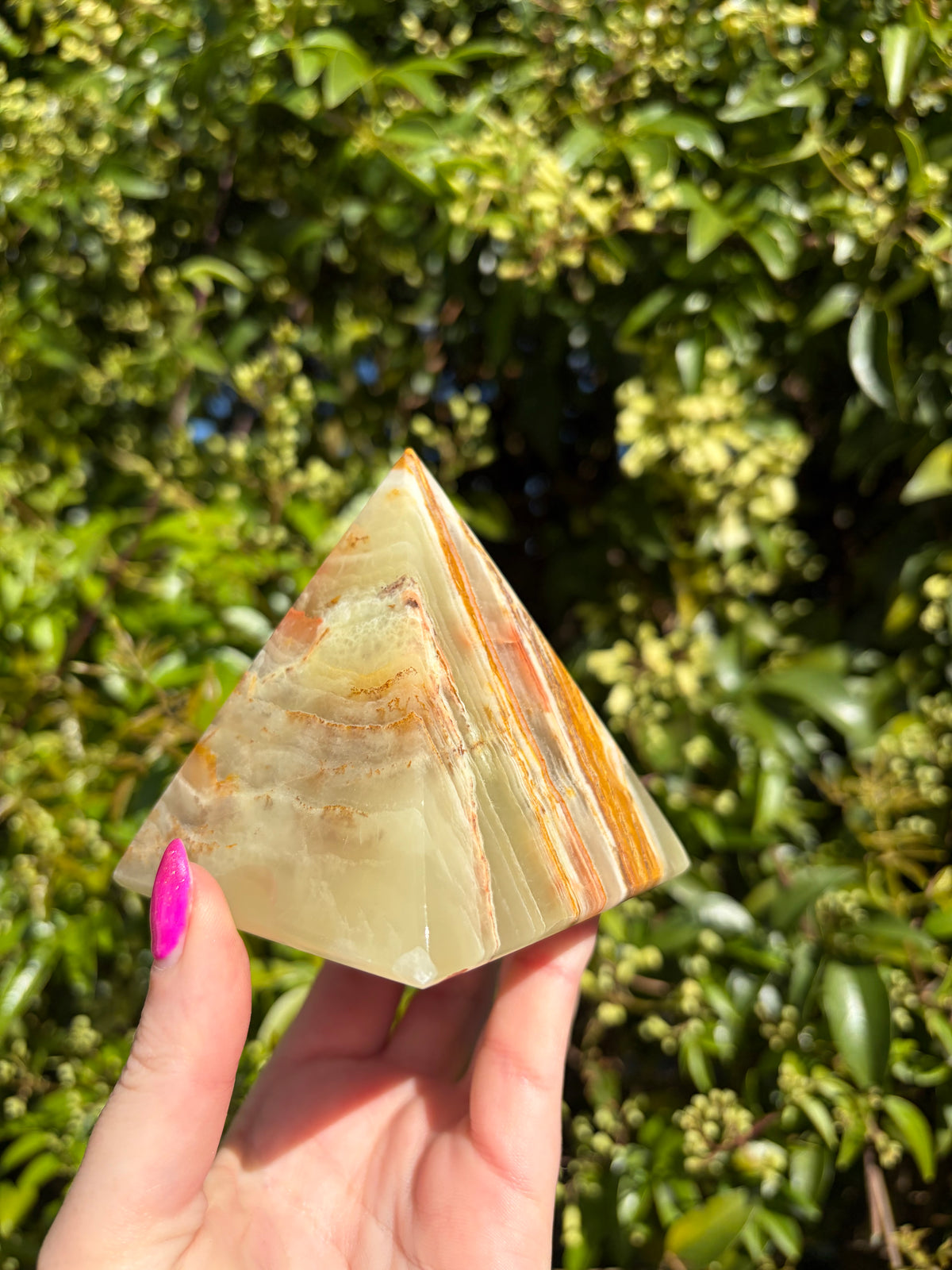 Banded Calcite Pyramid Medium A