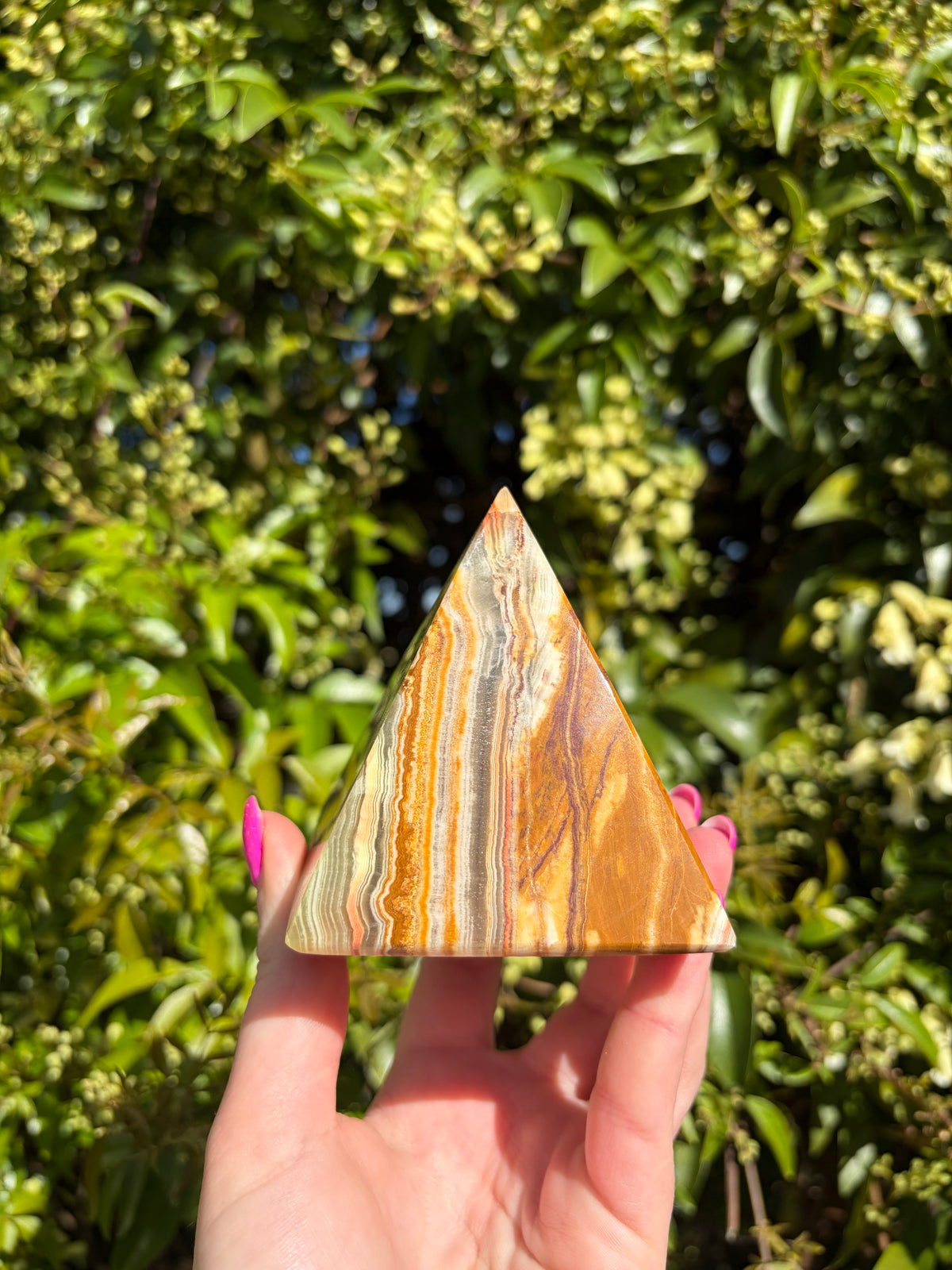 Banded Calcite Pyramid Medium C