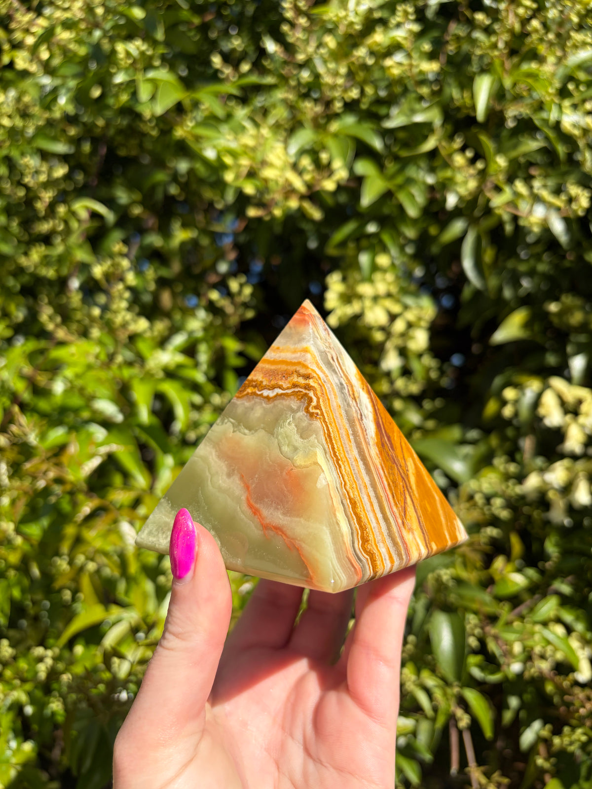 Banded Calcite Pyramid Medium C