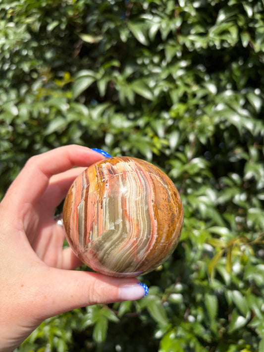 Banded Calcite Medium Sphere B