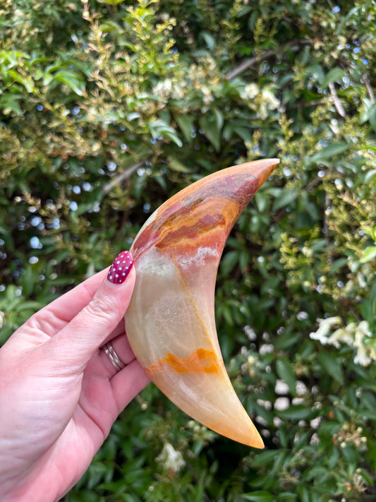 Banded Calcite Moon | Medium C "DAMAGED"