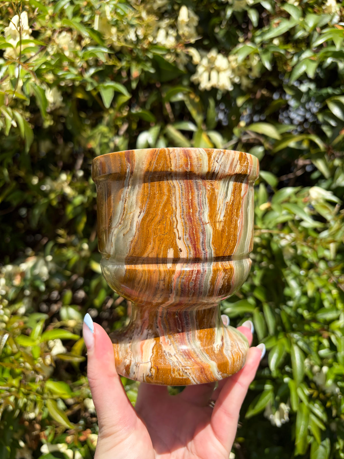 Banded Calcite Mortar & Pestle A