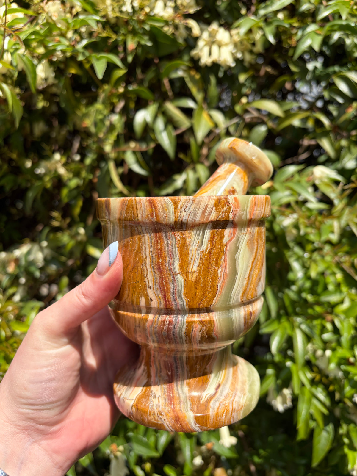 Banded Calcite Mortar & Pestle A