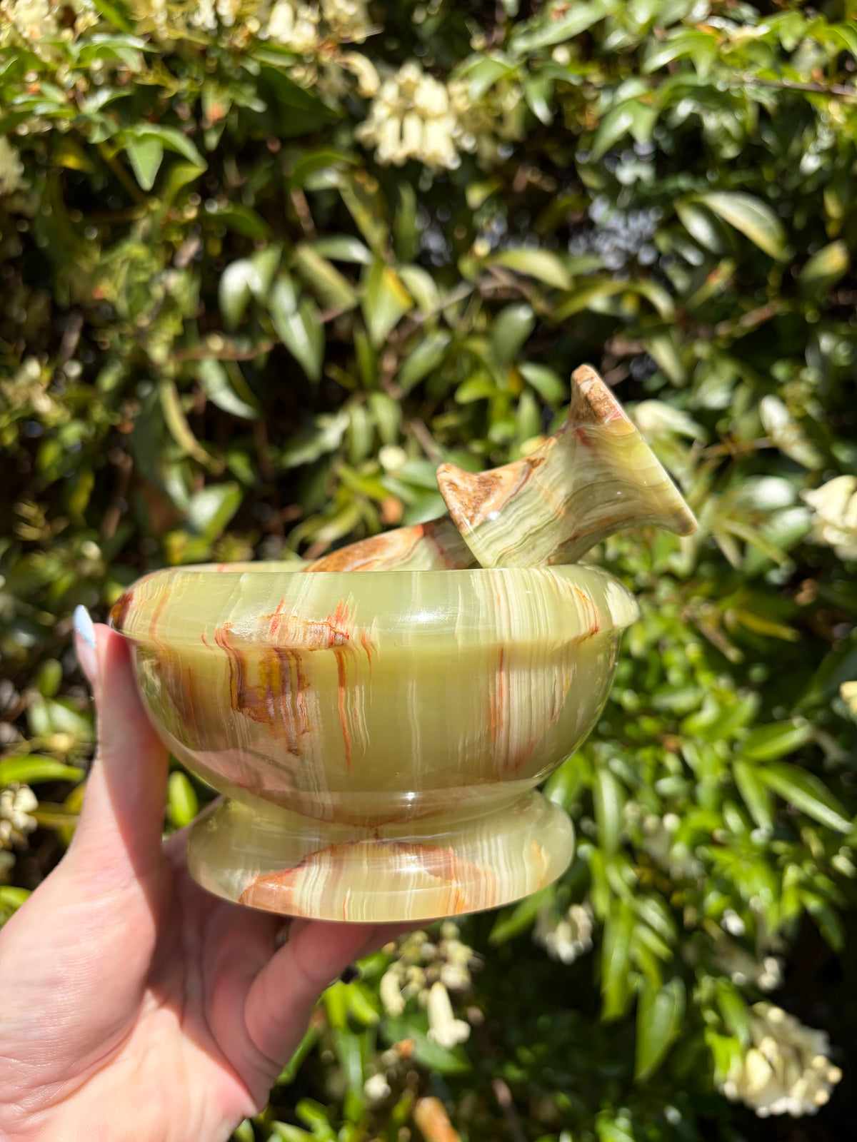 Banded Calcite Mortar & Pestle C
