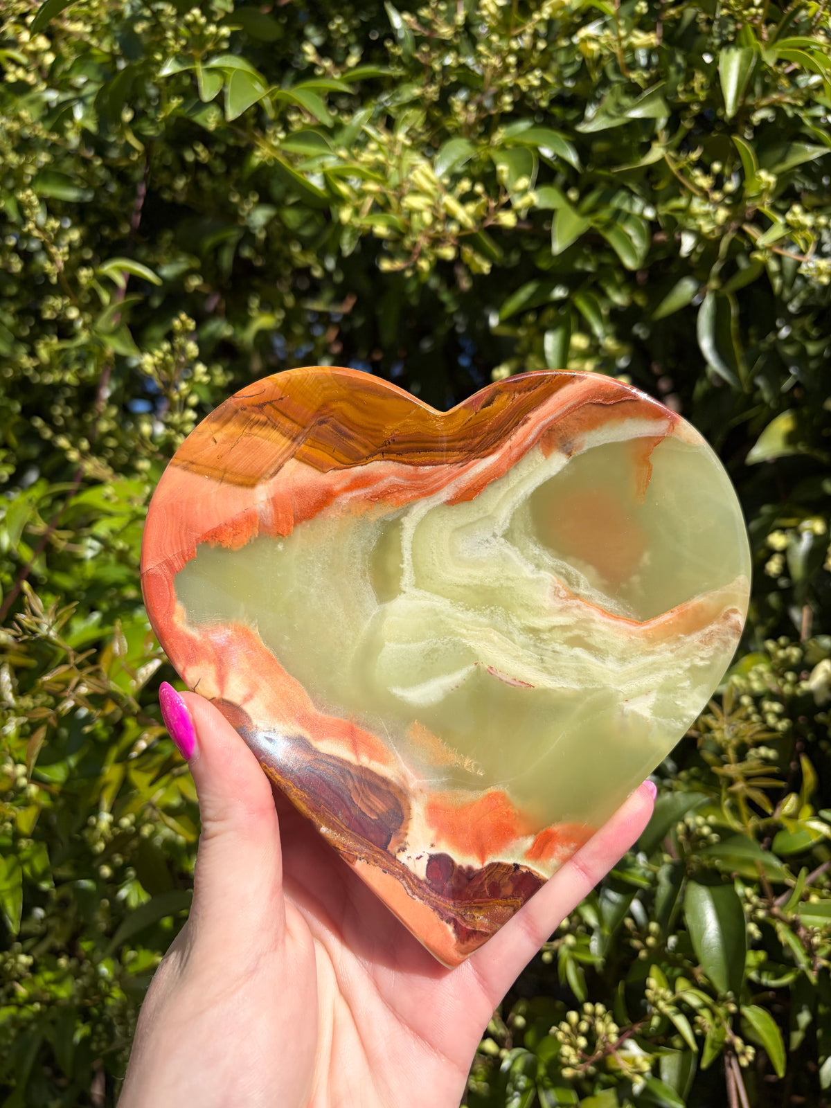 Banded Calcite Heart Trinket Dish A
