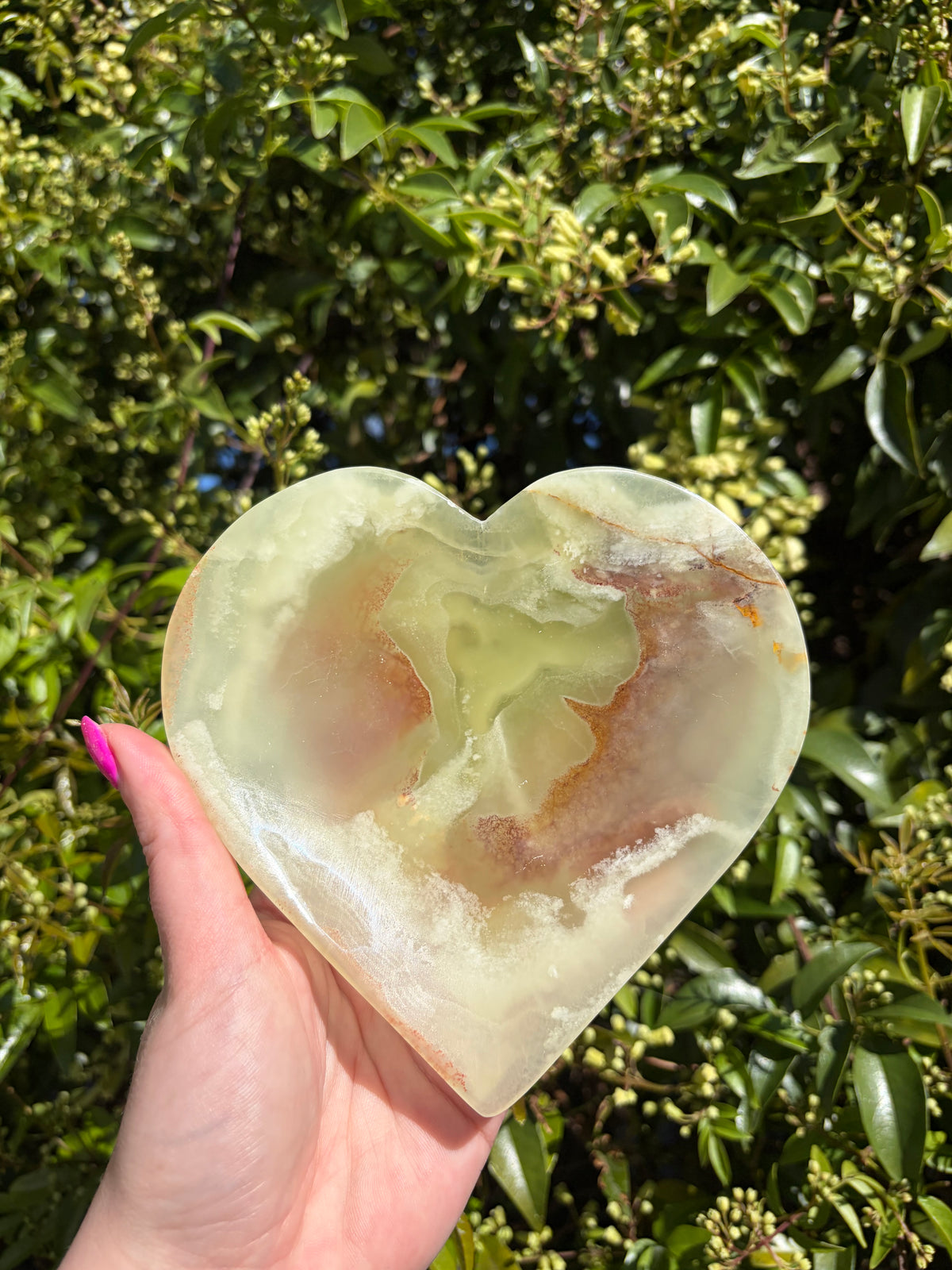 Banded Calcite Heart Trinket Dish B