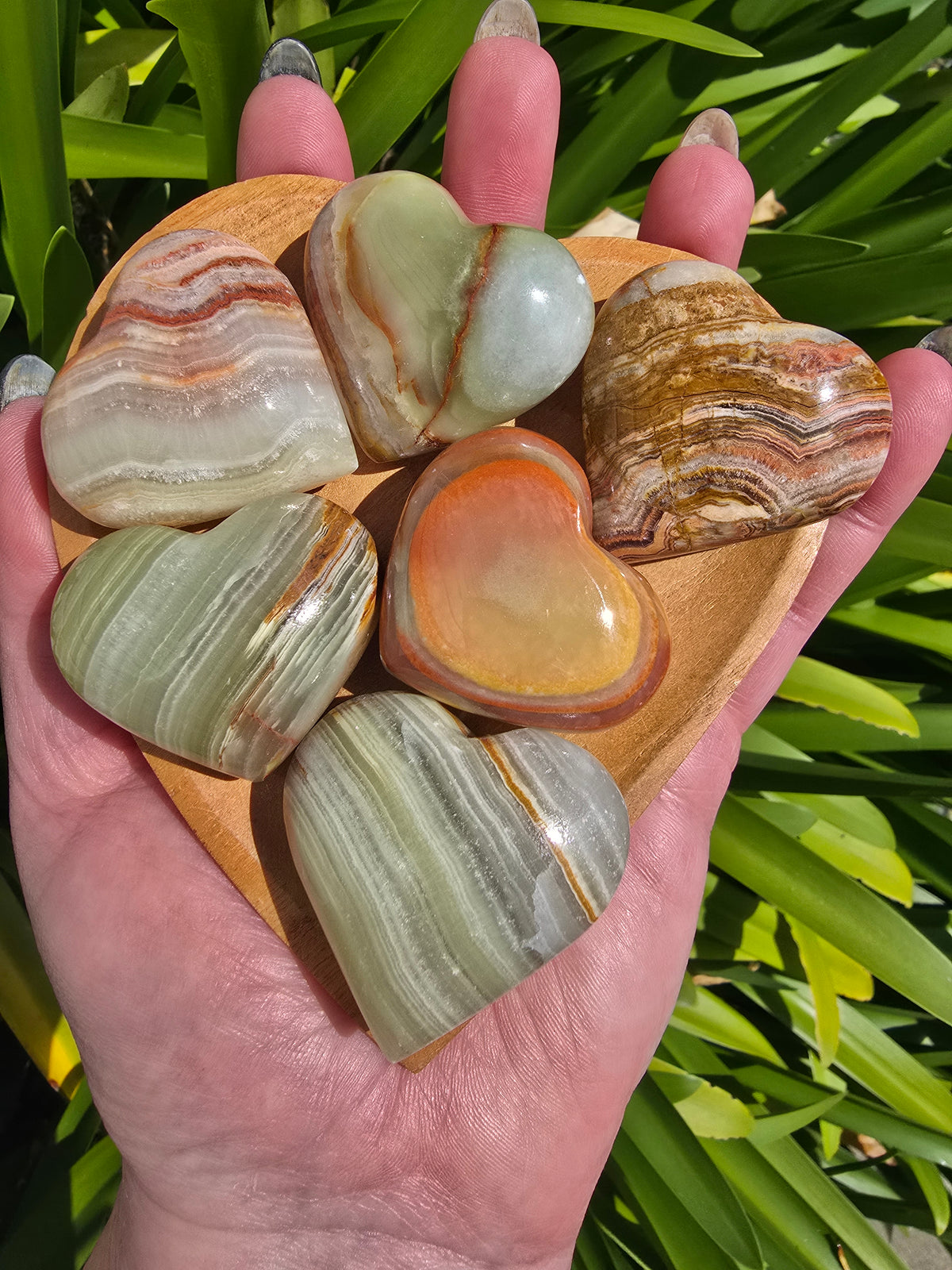 Banded Calcite Polished Heart Small