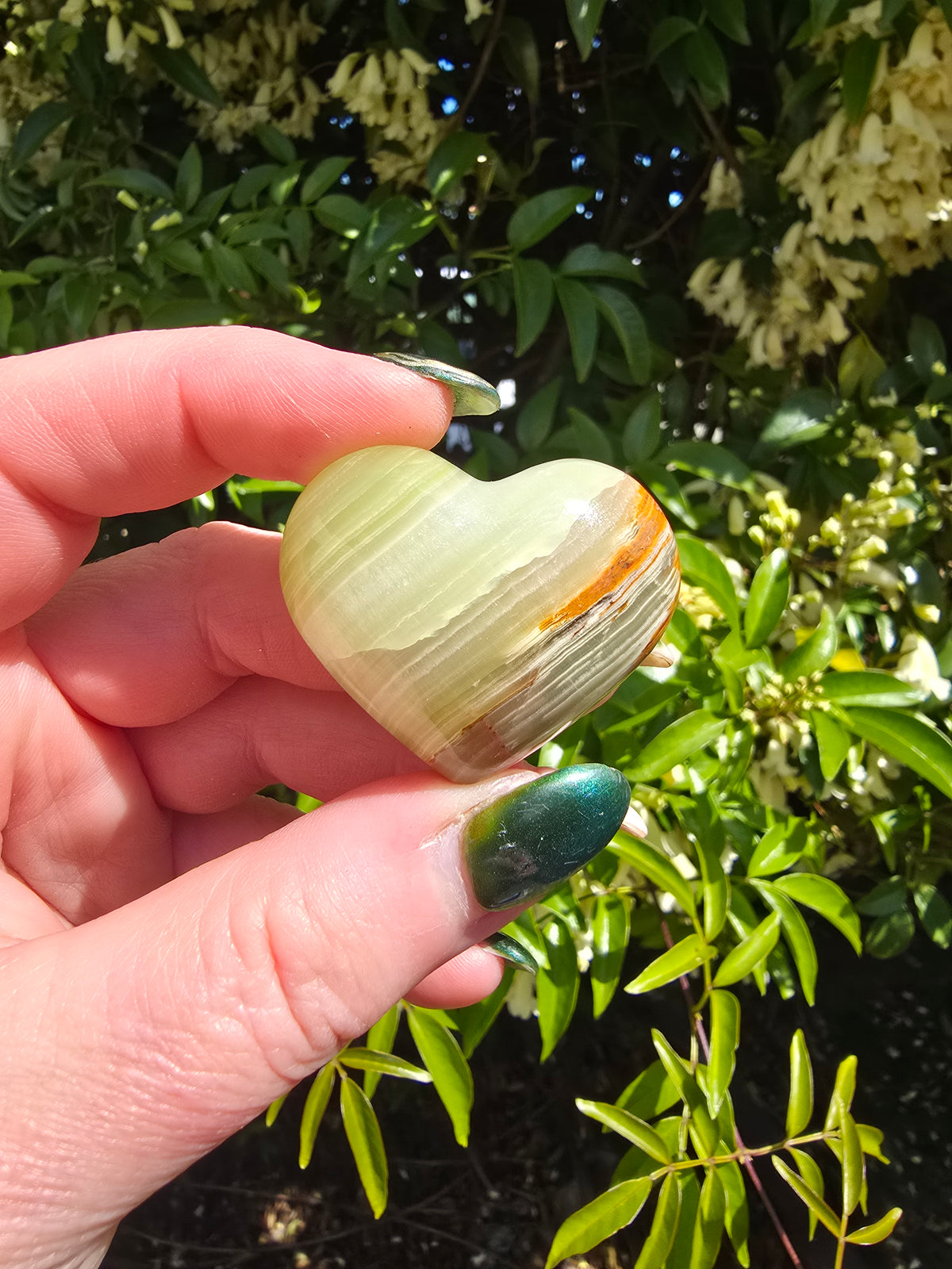 Banded Calcite Polished Heart Small