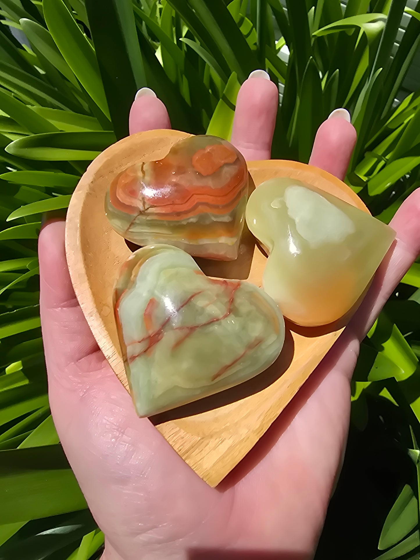 Banded Calcite Small Heart