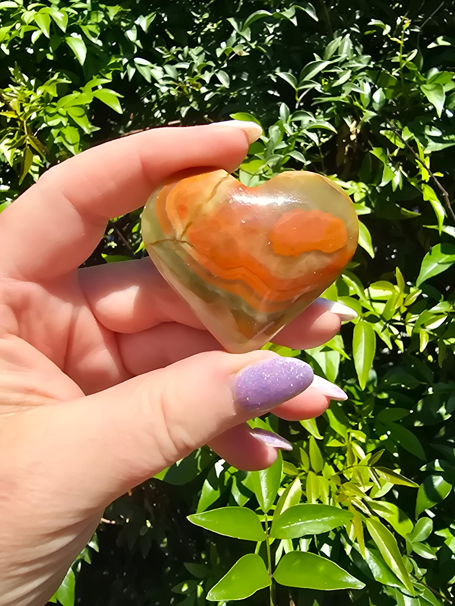 Banded Calcite Small Heart