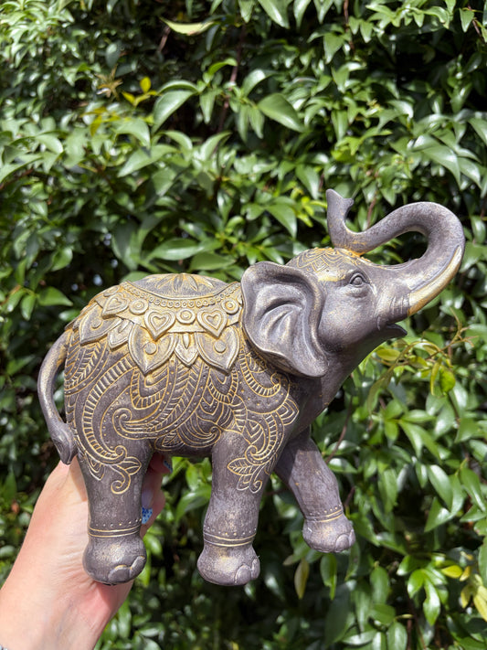 Grey & Gold Elephant Large