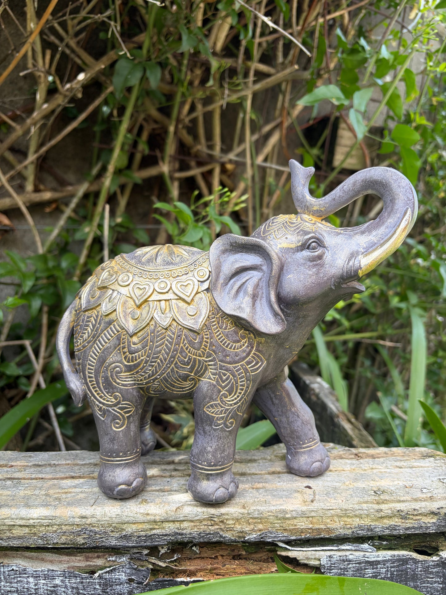 Grey & Gold Elephant Large
