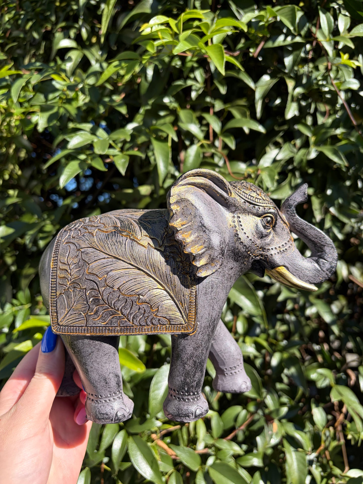 Grey & Gold Elephant Small