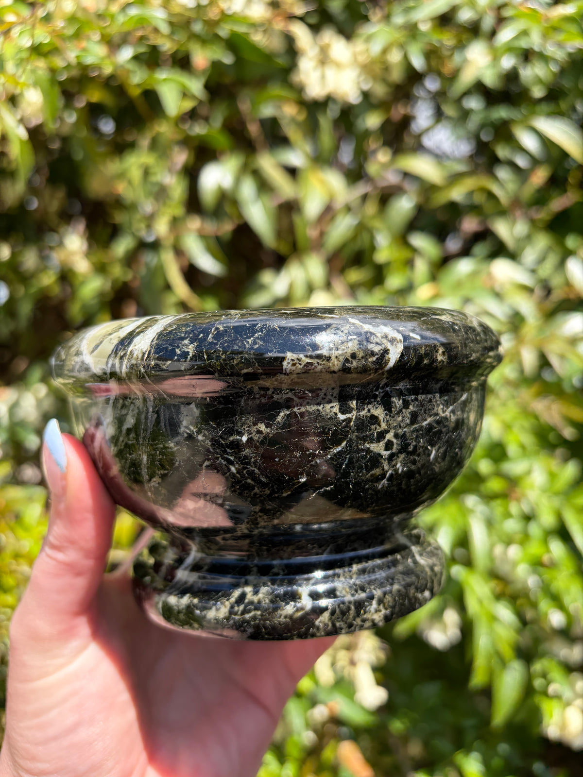Black Marble Polished Mortar & Pestle A