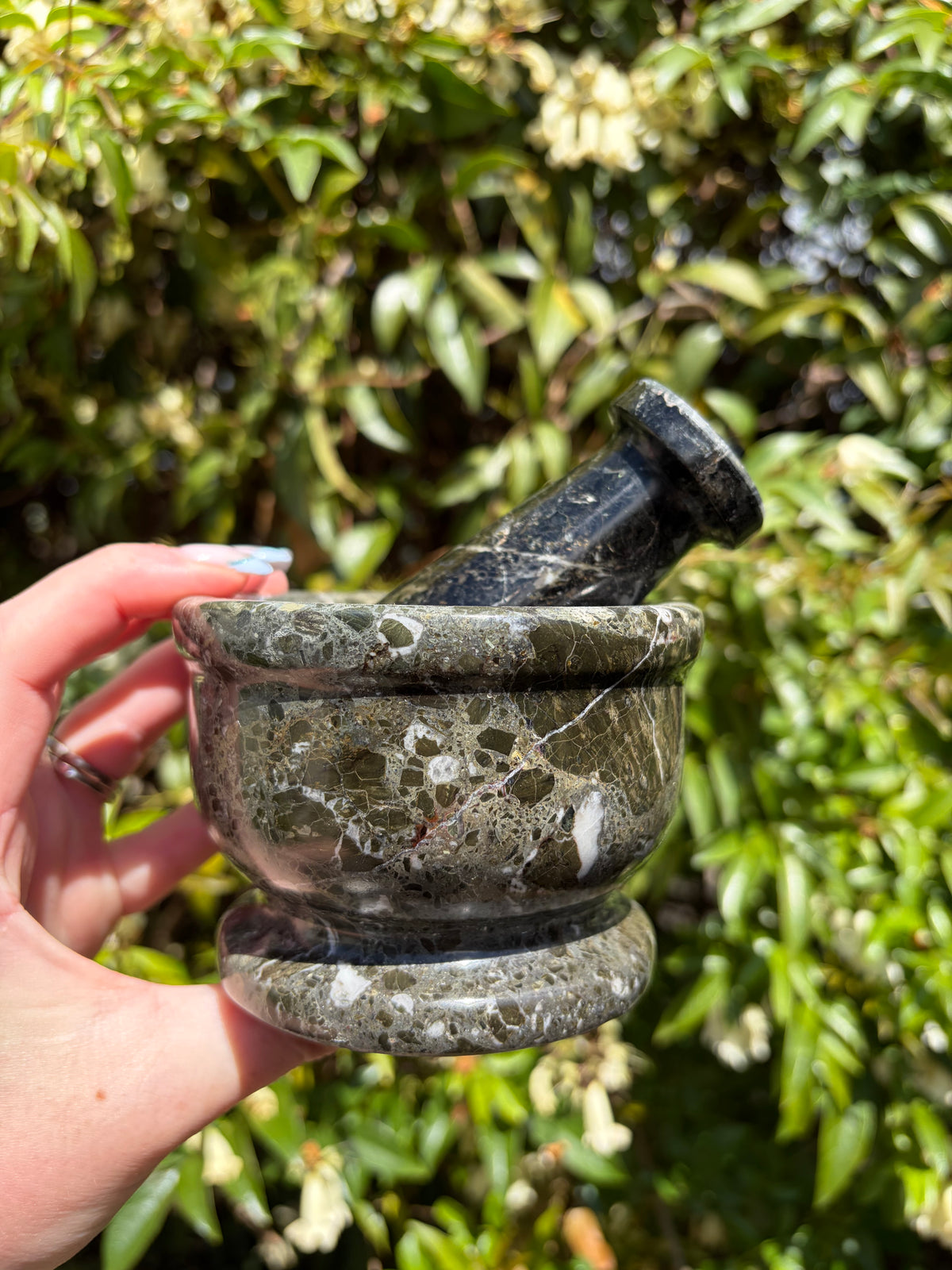 Black Marble Mortar & Pestle C