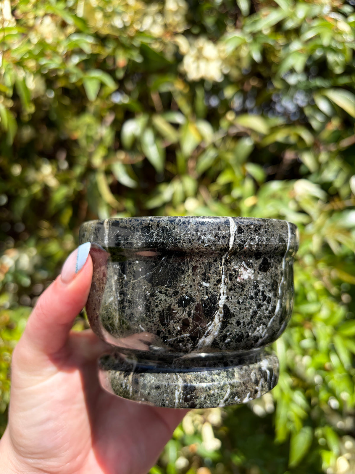 Black Marble Mortar & Pestle D