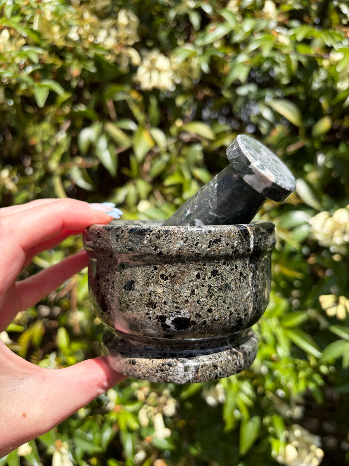 Black Marble Mortar & Pestle D