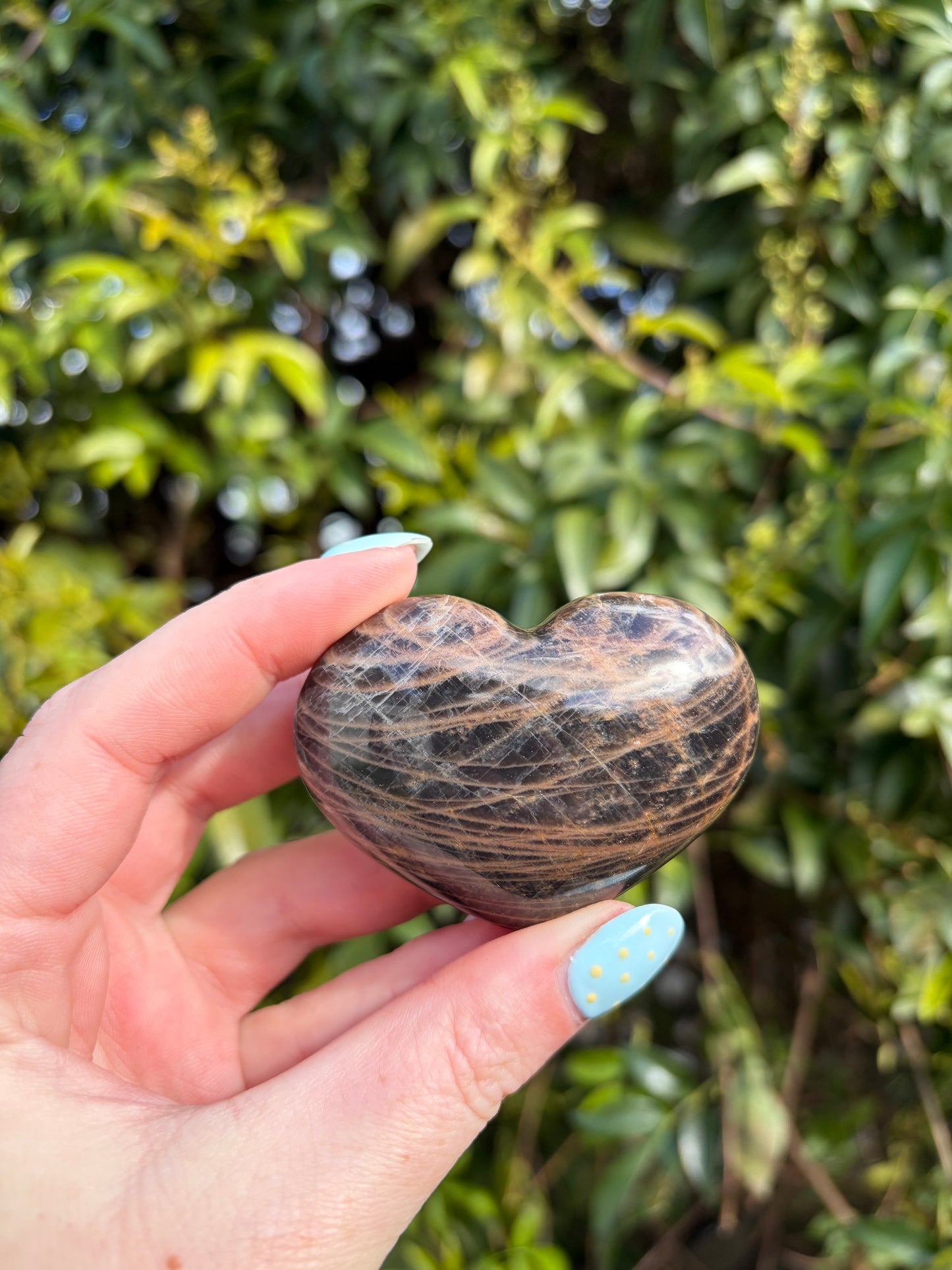 Black Moonstone Heart D