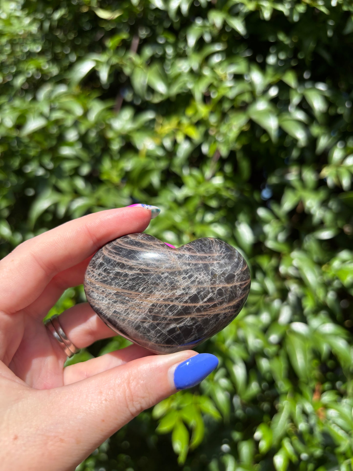 Black Moonstone Heart B