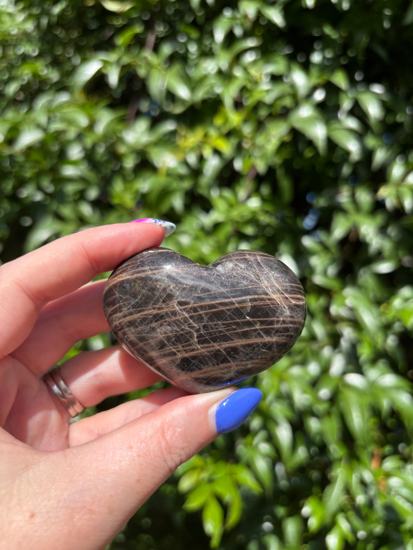 Black Moonstone Heart B