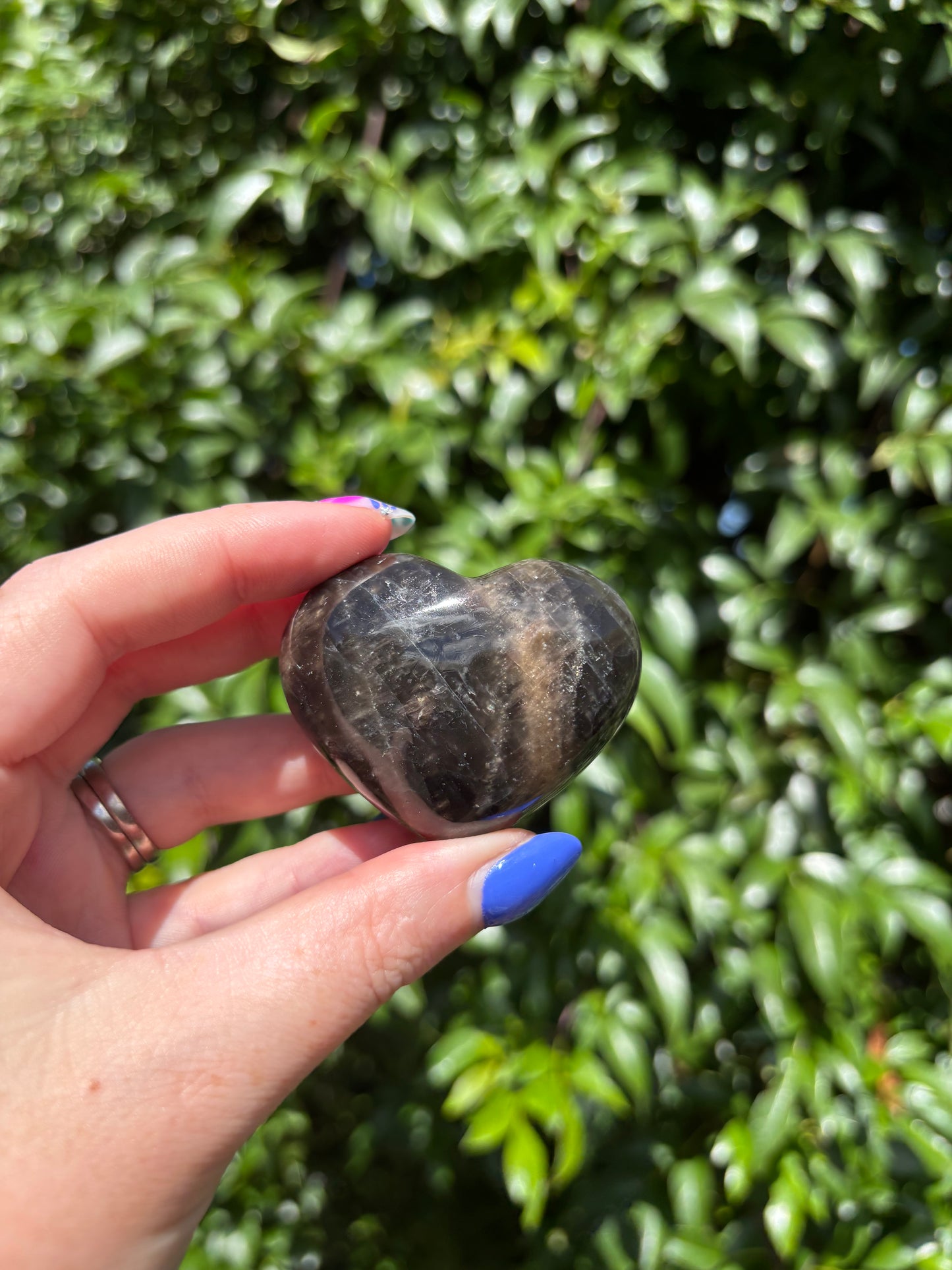 Black Moonstone Heart F
