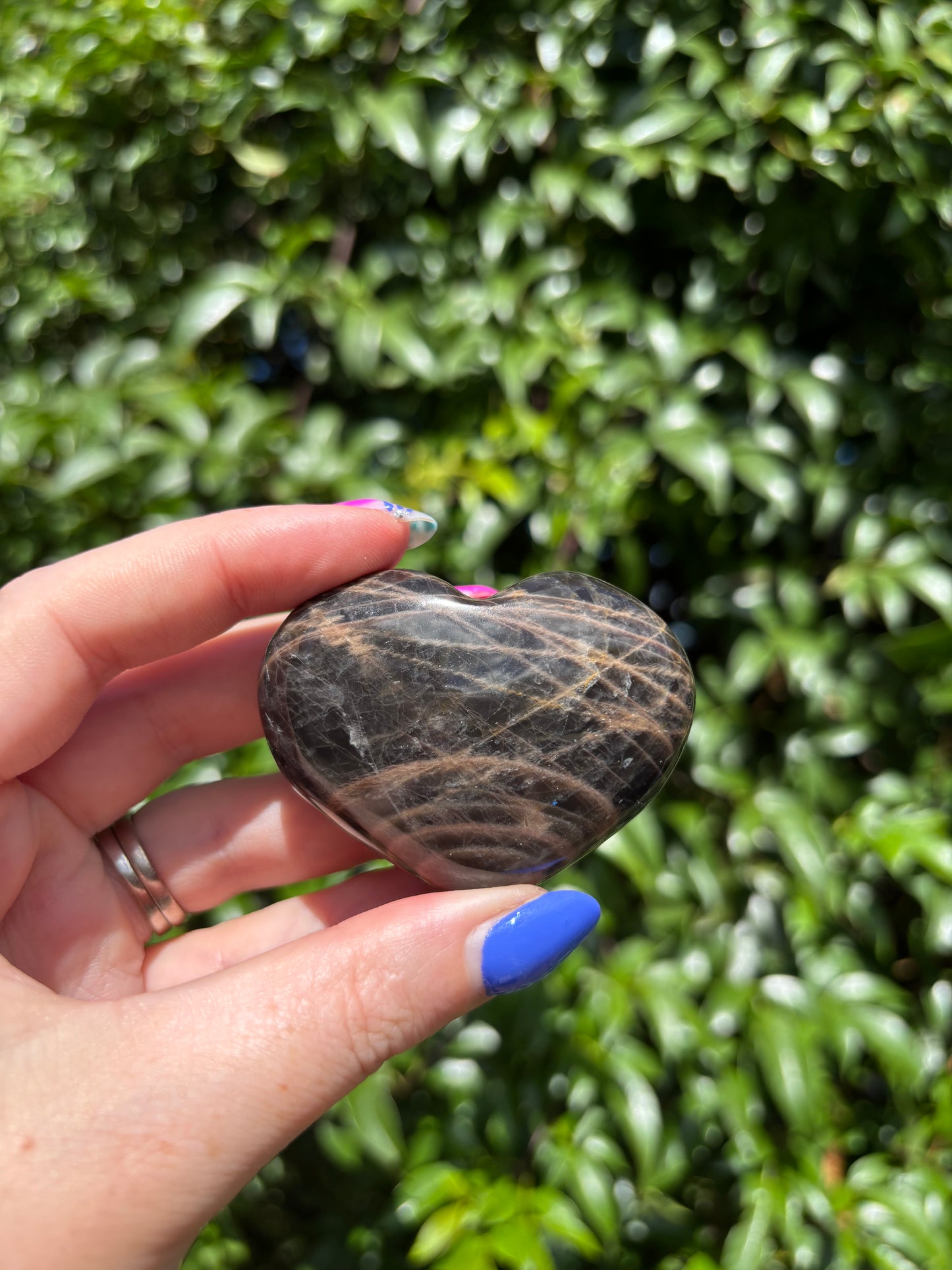 Black Moonstone Heart G