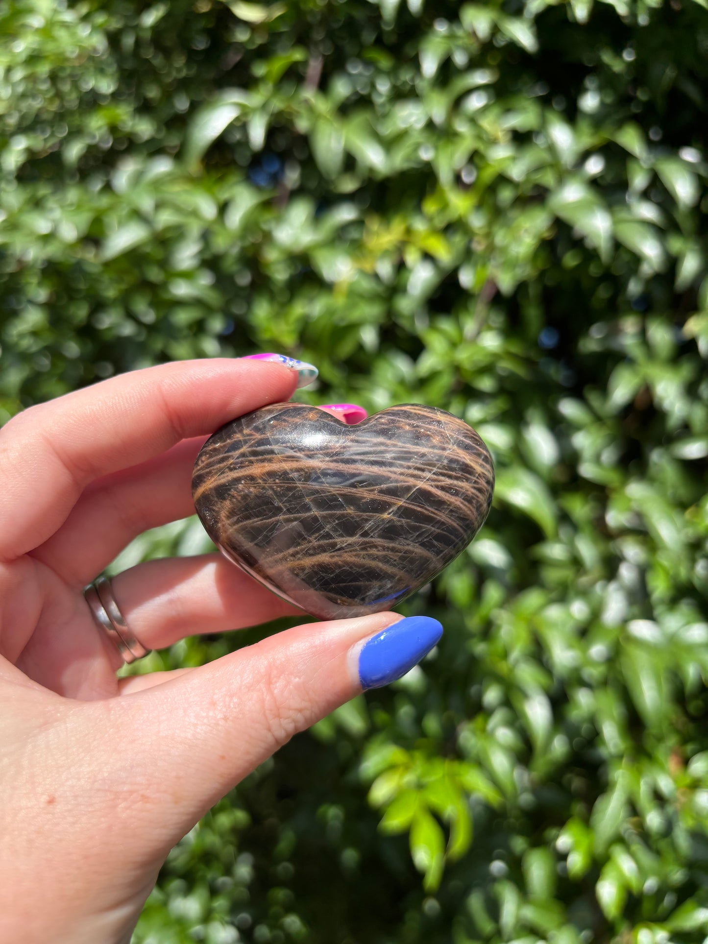 Black Moonstone Heart H