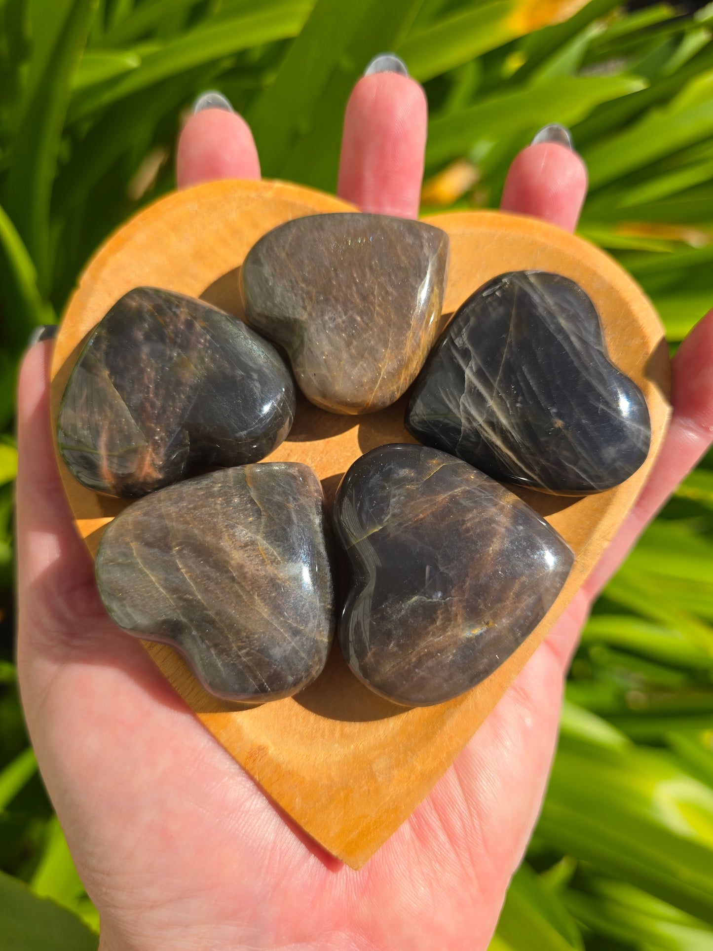 Black Moonstone Small Heart