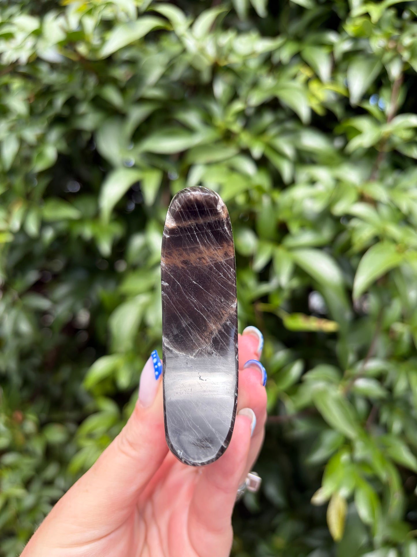 Black Moonstone Self Standing Moon B "CHIPPED"