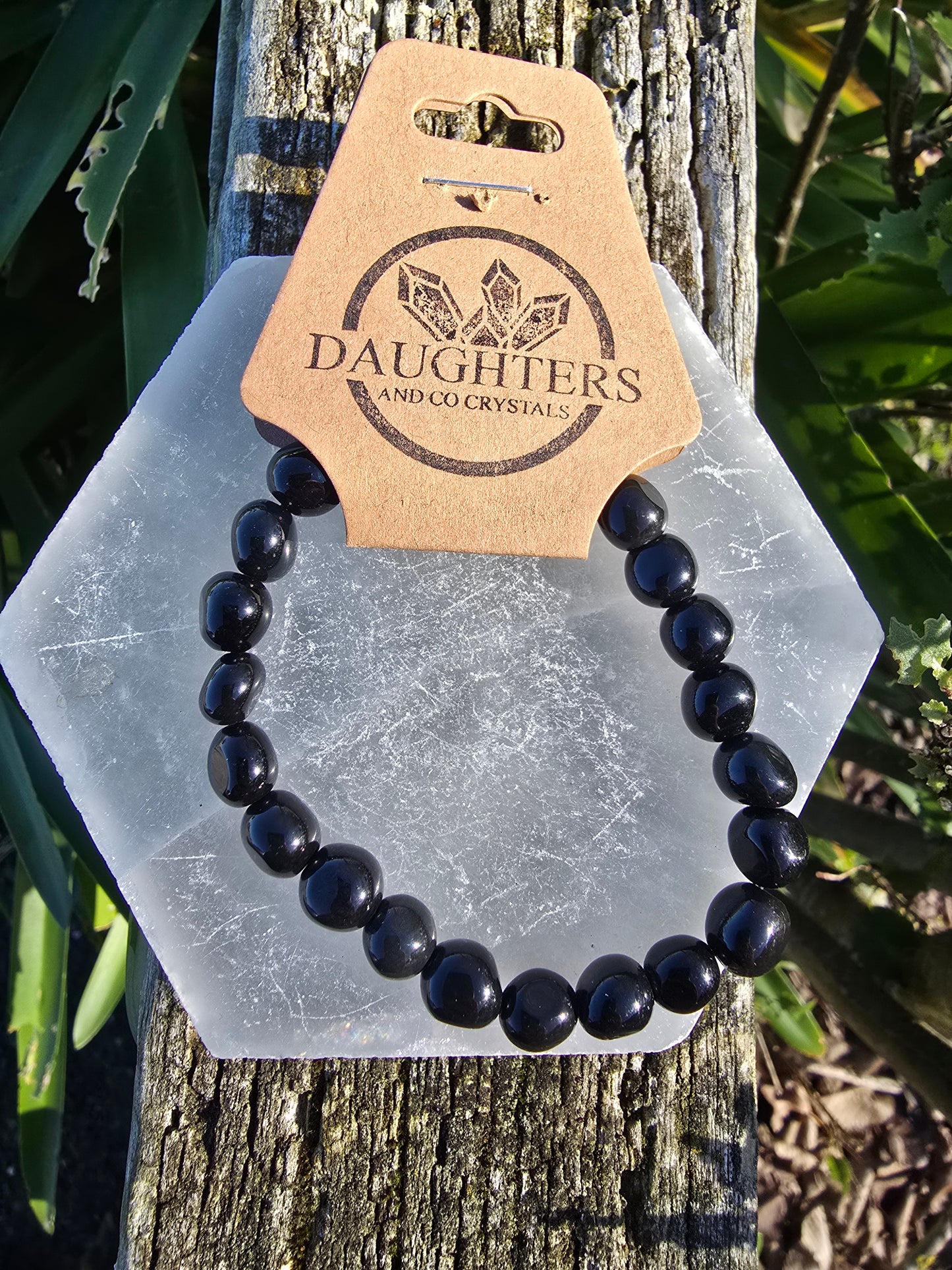 Black Obsidian | Nugget Crystal Bead Bracelet 6 mm